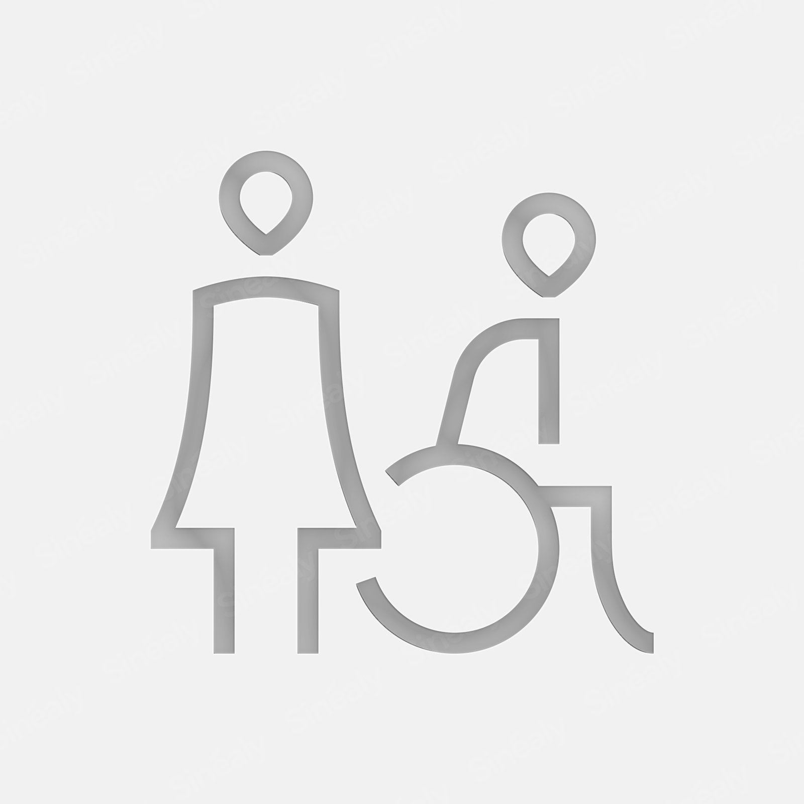 ICON SIGN- Accessible Women Restroom LINEA – Toilettes accessibles aux femmes – Plaque Inox – Image 1